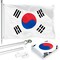 G128 Combo Pack: 6 Feet Tangle Free Spinning Flagpole (Silver) South Korea South Korean Flag 3x5 ft Printed 150D Brass Grommets (Flag Included) Aluminum Flag Pole